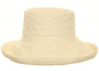 A103 - LINEN HAT WITH LARGE TURN-UP BRIM