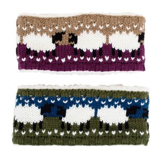 A1960- LADIES SHEEP KNITTED HEADBAND WITH TEDDY LINING