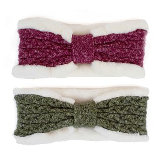 A1961- LADIES CHUNKY KNITTED HEADBAND WITH LINING