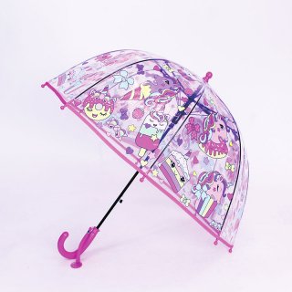 U104- GIRLS DONUT AND UNICORN PRINT DOME UMBRELLA