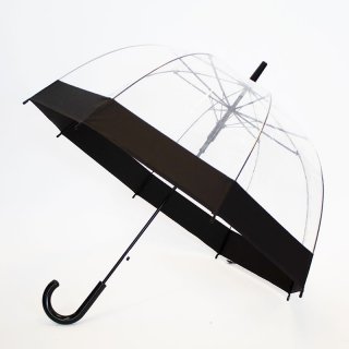 U93- CLEAR DOME UMBRELLA WITH BLACK TRIM