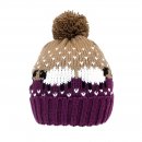 A1957- LADIES SHEEP PRINT KNITTED BOBBLE HAT