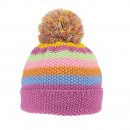 B332- BABIES STRIPE KNITTED BOBBLE HAT- WITH LINING