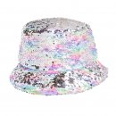 Wholesale kids flipable sequin bush hat in grey