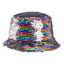 Wholesale kids flipable sequin bush hat in rainbow colours