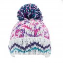 C766- GIRLS PATTERN KNITTED BOBBLE HAT- WITH LINING