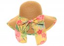 S530- LADIES WIDE BRIM STRAW HAT WITH SCARF BAND/BRIM