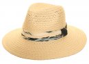 S531- LADIES STRAW FEDORA HAT WITH DETAILED BAND