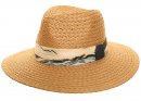 S531- LADIES STRAW FEDORA HAT WITH DETAILED BAND