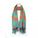 SCARF148- PK OF 6-  LADIES FOX PRINT SCARF