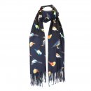 SCARF150- PK OF 6-  LADIES BIRD PRINT SCARF