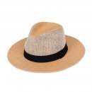 S496- MEN'S STRAW FEDORA WITH DETAIL CROWN